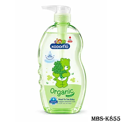 Kodomo Organic Head To Toe Baby Wash with Jojoba Oil 800ml | No Tears | Hypoallergenic Hair & Body Cleanser for Babies