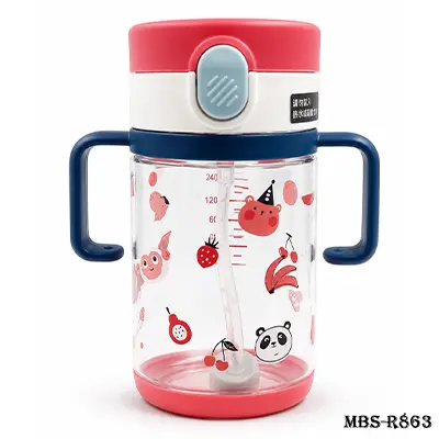 ROVCO RK-B1046 Baby Straw Cup (260ML) – BPA-Free Leak-Proof Training Cup with Dual Handles & Soft Silicone Straw