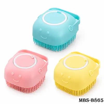 Baby Silicone Bath Brush with Soap Dispenser – Soft Scalp & Body Massage Scrubber for Babies & Kids
