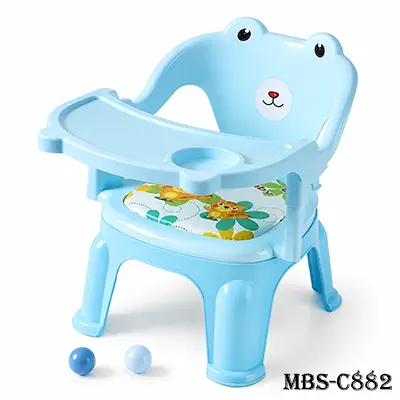 Baby Feeding Booster Seat – Strong, Portable Kids Dining Chair for 6 Months to 4 Years - Blue