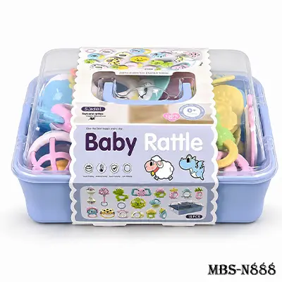 Baby Rattle Toy Set (15 Pcs) – Colorful Infant Sensory & Teething Toys