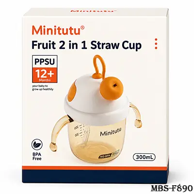 Minitutu Fruit 2-in-1 Baby Straw Cup (300ML) – BPA-Free PPSU Drinking Cup for 12+ Months