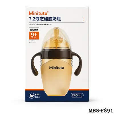 Minitutu 240mL Liquid Silicone Baby Feeding Bottle – BPA Free, 9+ Months