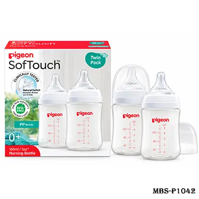 Pigeon Soft Touch Feeding Bottle 160 ml (Twin Pack)