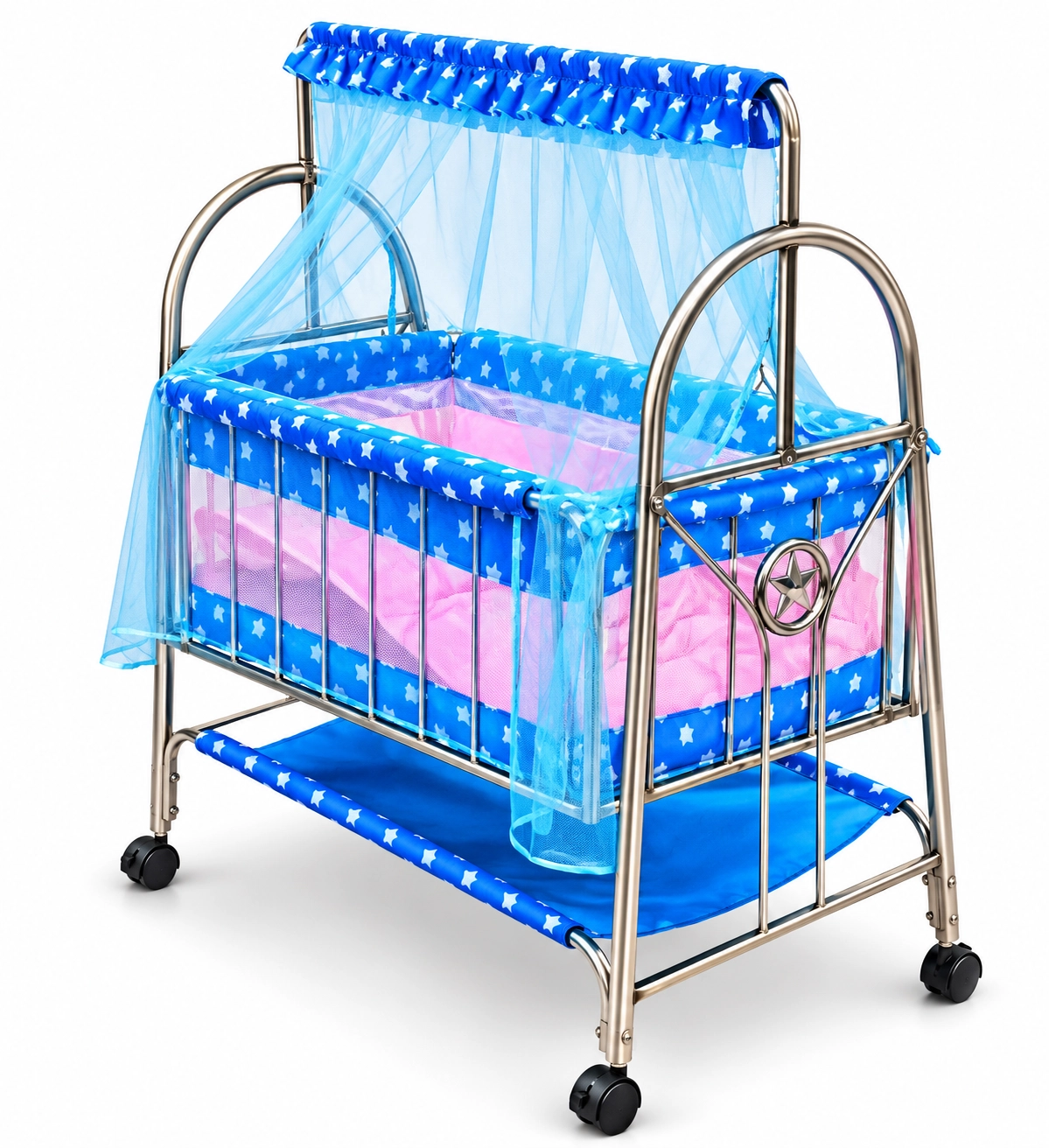 Soft, Safe & Stylish – Perfect Baby Cradle for Your Little Angel Blue (2020 SS)